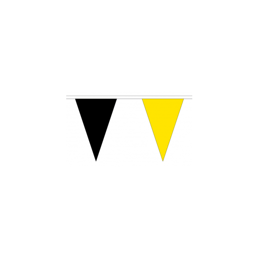 Vlaggenlijn Geel Zwart - 20 meter | Stevig kunststof