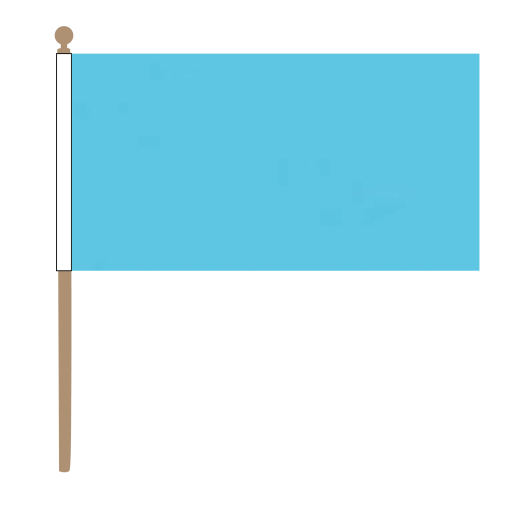 Zwaaivlag Helder blauw 30x45cm met stok van 60cm