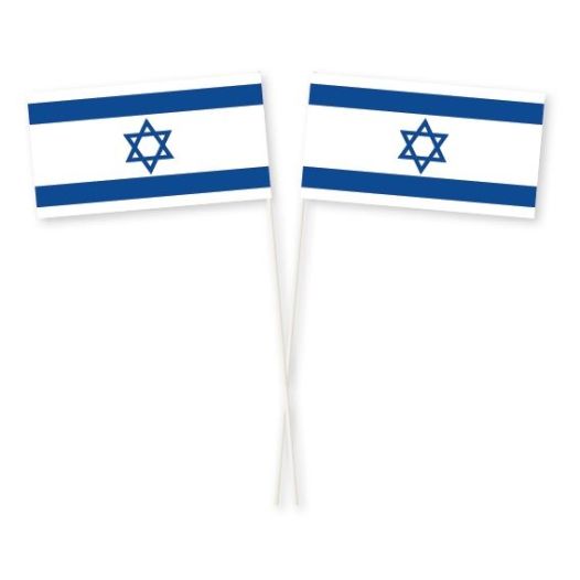 zwaaivlaggetjes israel 11x21cm, stoklengte 40cm