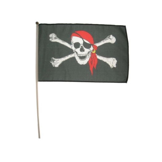 Zwaaivlag Piraat rood 30x45cm