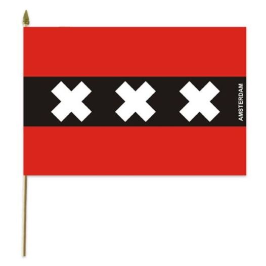 Zwaaivlag Amsterdam 30x45cm | stof