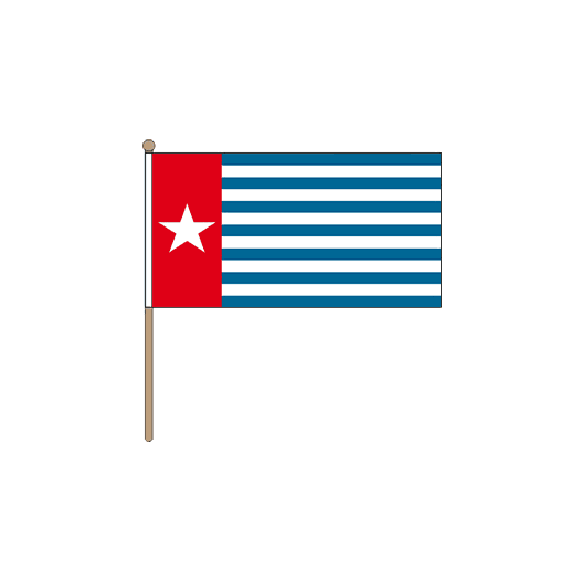 Zwaaivlag west papua 30x45cm met stok van 60cm Papoea Morgenster