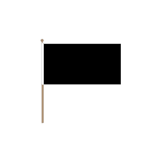 Zwaaivlag zwart 30x45cm met stok van 60cm