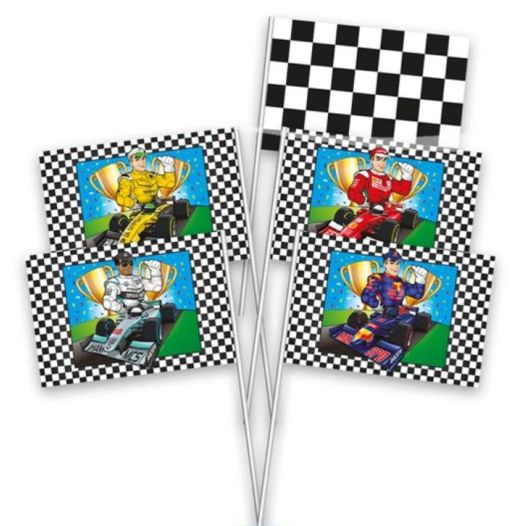 Zwaaivlaggetjes Formule1 / Racevlag - 8 stuks