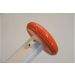 Wit gelakte houten vlaggenmast 3m1 conisch 60-45mm met houten oranje knop