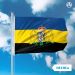 Vlag Gelderland met wapen 150x225cm