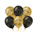 Pensioen ballonen goud zwart 8 stuks