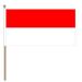 Zwaaivlag Indonesië 15x22,5cm | stof stoklengte 30cm