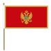 Zwaaivlag Montenegro, Montenegrijnse zwaaivlag 30x45cm, stoklengte 60cm