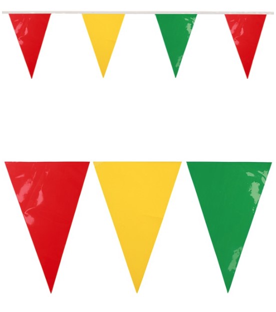 Vlaggenlijn Carnaval Limburg Rood Geel Groen - 10 meter | Brandvertragend