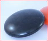 Platte knop banierenmast | Zwart