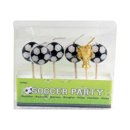 Voetbal kaarsjes - 6 stuks