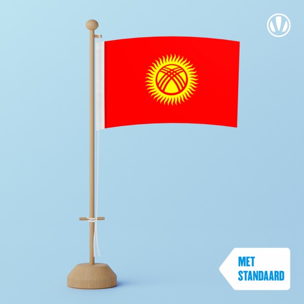Tafelvlag Kirgizie met standaard