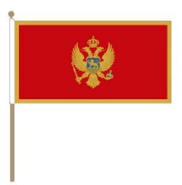 Zwaaivlag Montenegro, Montenegrijnse zwaaivlag 30x45cm, stoklengte 60cm