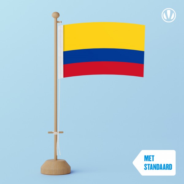 Tafelvlag Colombia met standaard