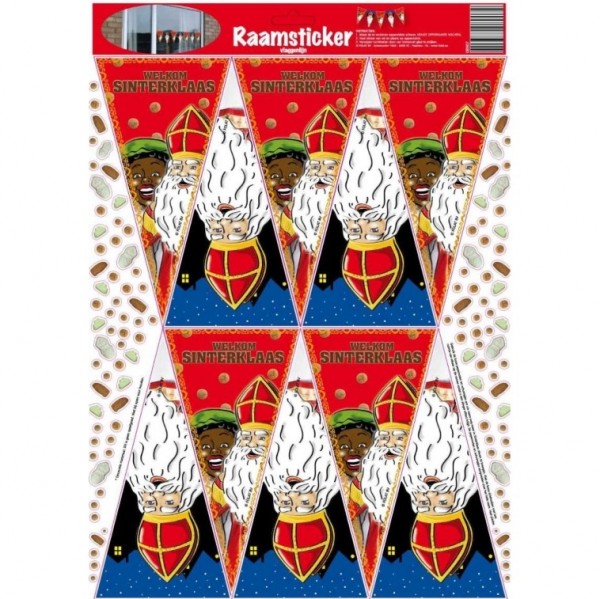 Raamsticker vlaggenlijn Welkom Sinterklaas