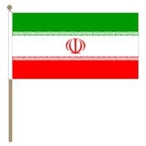 Zwaaivlag Iran 30x45, stoklengte 60cm