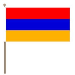 Zwaaivlag Armenië ,Armeense zwaaivlag 30x45cm, stoklengte 60cm