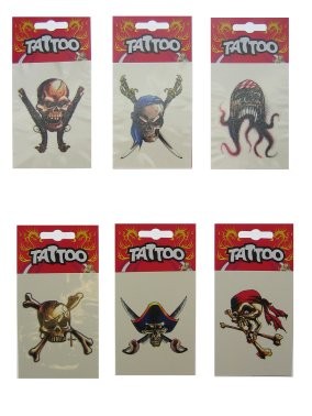 Piraten tattoo's 6 verschillende
