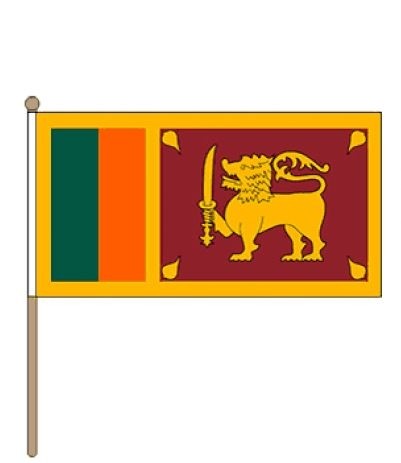 Zwaaivlag Sri Lanka 30x45cm, stoklengte 60cm