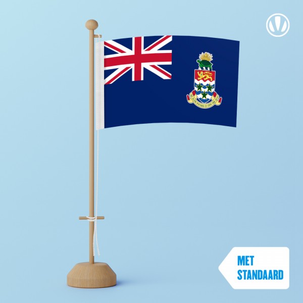Tafelvlag Kaaimaneilanden met standaard