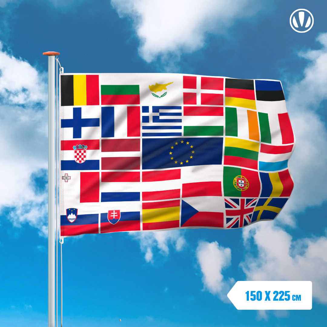 Vlag met de van de EU 150x225cm voordelig kopen bij Vlaggenclub!