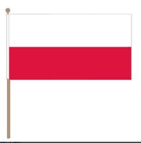 Zwaaivlag Polen 30x45cm, stoklengte 60cm
