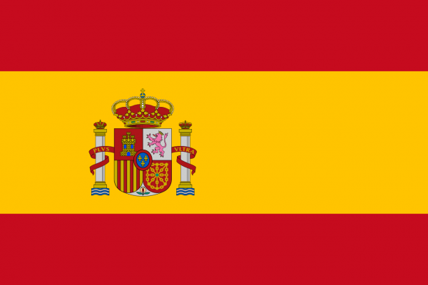 Vlag Spanje met wapen 100x150 cm