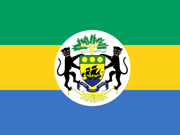 Vlag Gabon met wapen (1990-2016) 100x150cm