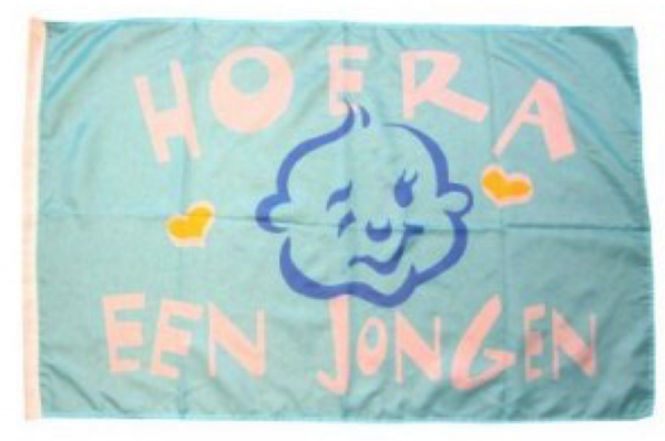 geboortevlag jongen geboren 60 x 90 cm