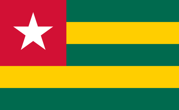 Vlag Togo 70x100cm
