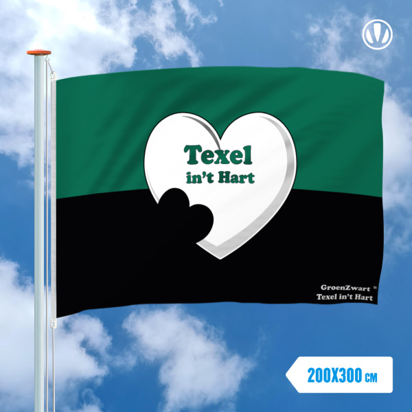 Grootte mastvlag Texel in't Hart 200x300cm