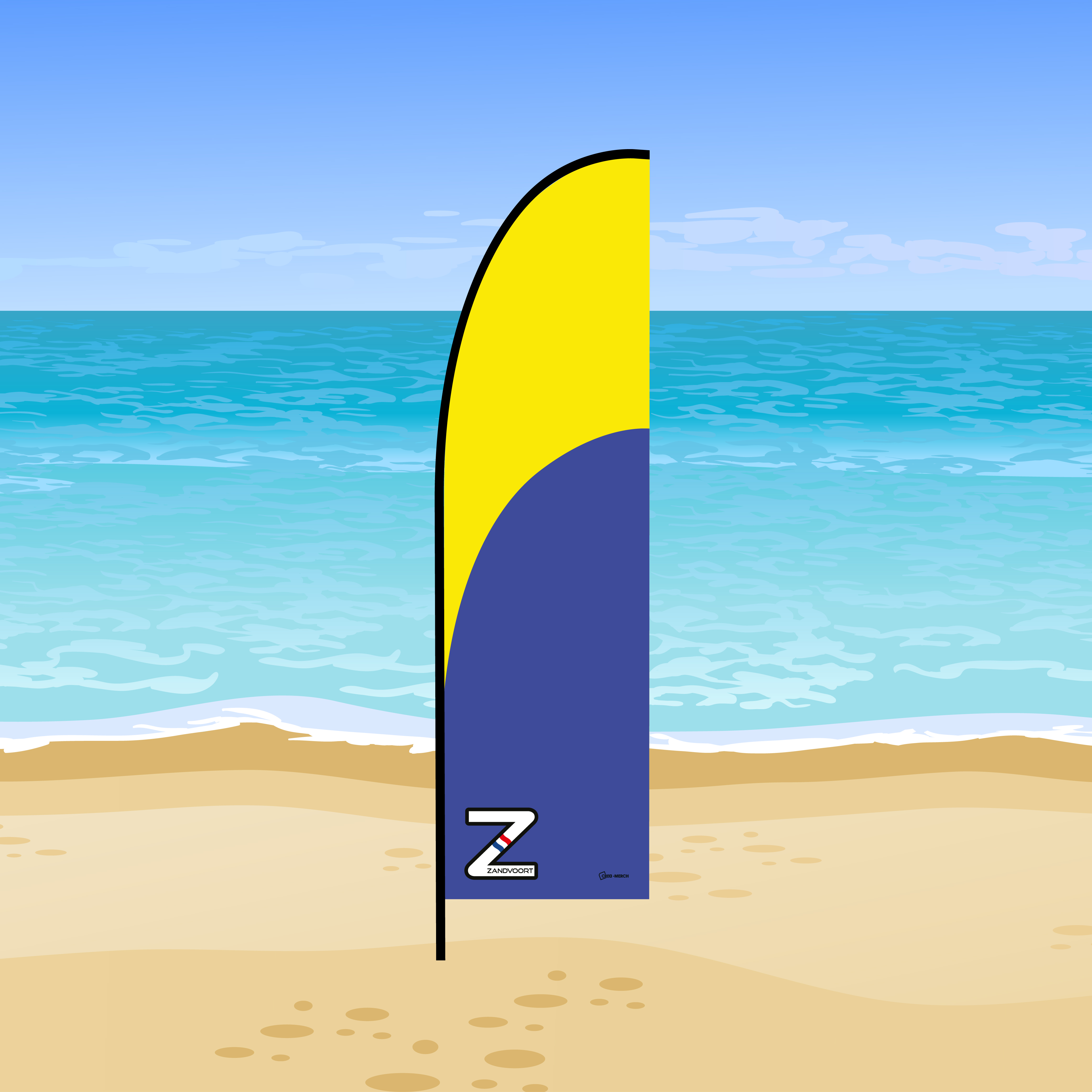 Beachvlag Zandvoort Race 250 cm hoog