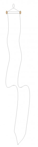 Witte wimpel 18x165cm voor bruiloft of eerste communie