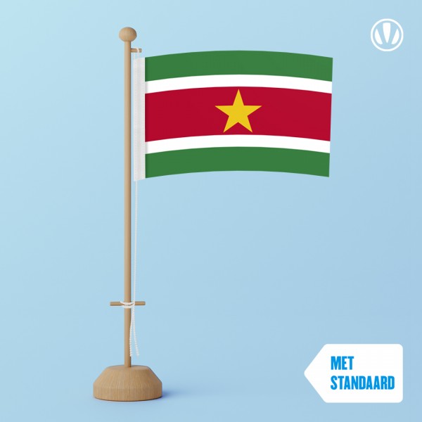 Tafelvlag Suriname met standaard