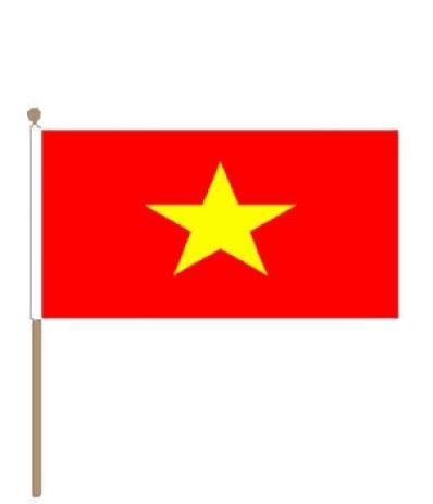 Zwaaivlag Vietnam, Vietnamese Zwaaivlaggen 30x45cm stoklengte 60cm