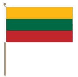 Zwaaivlag Litouwen, Litouwse zwaaivlag 30x45cm, stoklengte 60cm