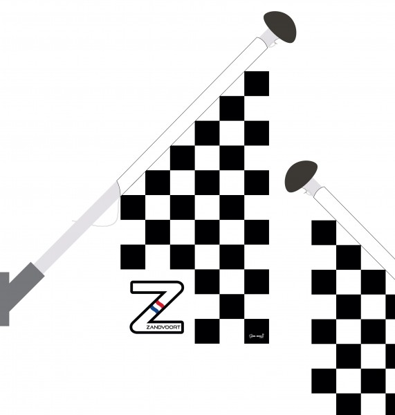 Race Finish vlag Zandvoort 60x60x120cm