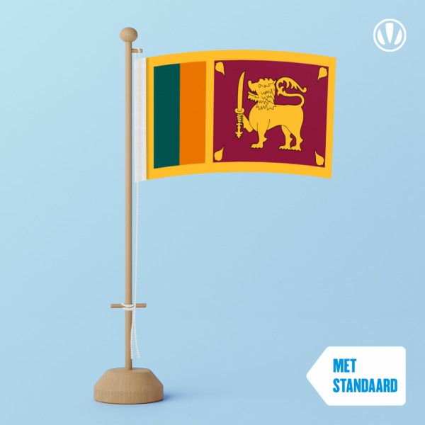 Tafelvlag Sri Lanka met standaard