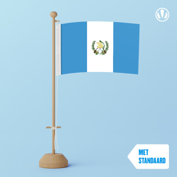 Tafelvlag Guatemala 10x15cm met standaard