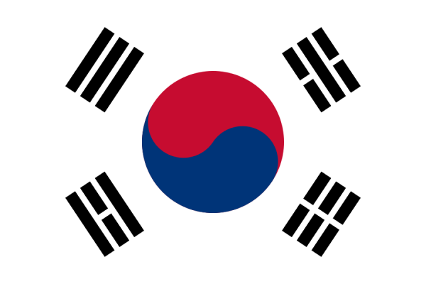 Zuid Koreaanse zwaaivlaggen | zwaaivlag Zuid Korea 30x45cm