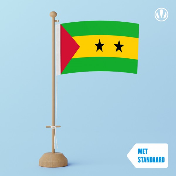 Tafelvlag Sao Tome en Principe met standaard