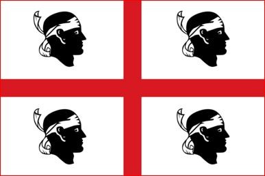 Sardijnse vlag Sardinie 100x150cm gevelvlag