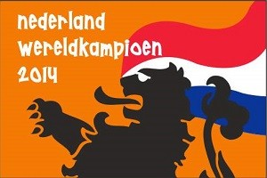 Kampioensvlag Nederland Wereldkampioen 2014 WK voetbal