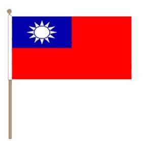 zwaaivlag Taiwan 30x45cm, stoklengte 60cm