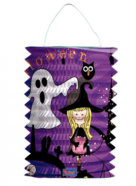 lampion met heks en spookje