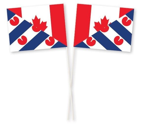 Zwaaivlag Canada Friesland 15x19cm