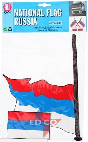Vlag sticker Rusland 4 stuks, 2 varianten