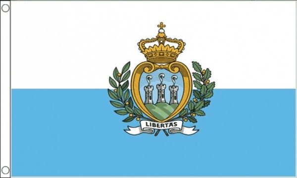 Vlag San Marino met wapen 60x90cm