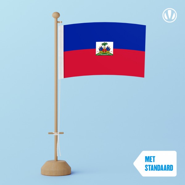 Tafelvlag Haiti met standaard